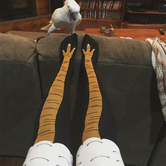 Grappige Kippenpoot Hoge Sokken - Unisex Cartoon Cosplay Sokken