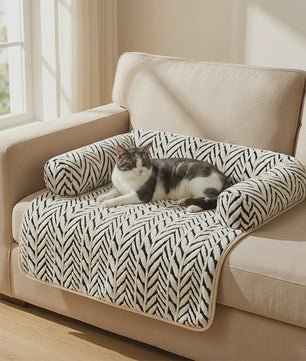 Zachte Pluche Hond & Kat Sofa Bed Mat met Anti-slip Bodem en Zijsteunen - Beschermt Bank & Stoel