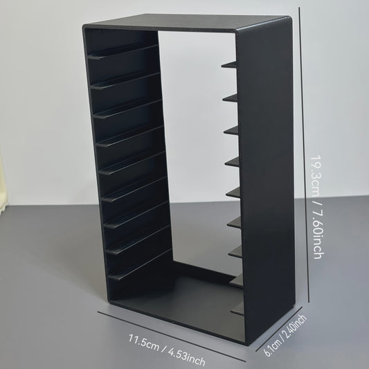 Zwarte Cassette Tape Opbergrek - 10 Vakken - Duurzaam Plastic