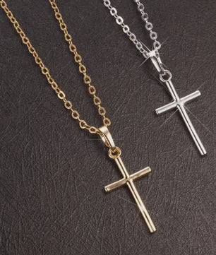 Eenvoudige Christelijke Kruis Ketting - Zilverkleurig, Lange Ketting voor Dames en Heren