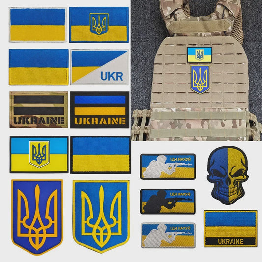 Ukraine Vlag Patches & Nationaal Embleem - Geborduurde Tactische Badges voor Kleding