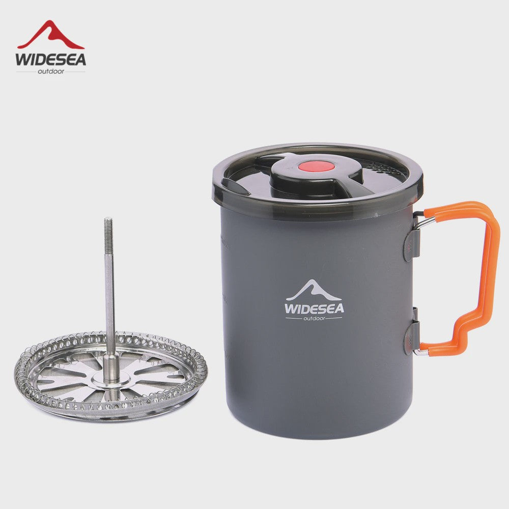 Widesea Camping Koffiepot met French Press - Outdoor Mok & Kookgerei voor Hiking