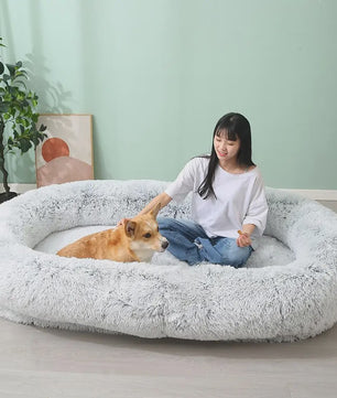 Extra Large Dubbel Gebruiks Bed voor Mensen & Honden - Warm, Comfortabel & Wasbaar