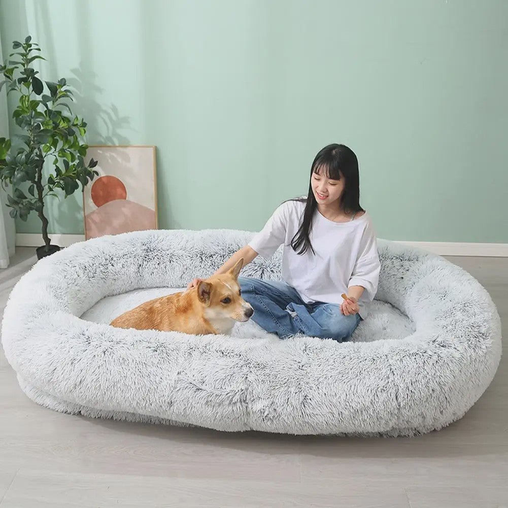 Extra Large Dubbel Gebruiks Bed voor Mensen & Honden - Warm, Comfortabel & Wasbaar