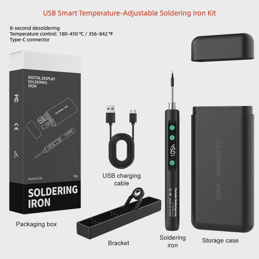 15W USB Slimme Soldeerbout Set met Temperatuurregeling en Type-C