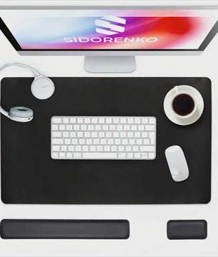 3-in-1 Ergonomische Bureau Set: XXL Muismat (900x400mm) met Polssteunen van Memory Foam & Waterdicht PU Leer