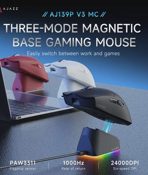 AJAZZ AJ139 V3 MC Draadloze Gaming Muis met RGB Oplaaddock - 24000 DPI, Bluetooth