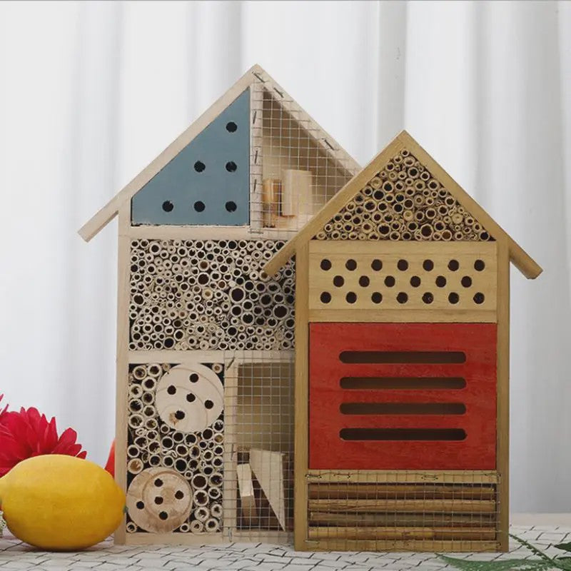 Handgemaakt Houten Bijenhotel voor Tuin - Habitat voor Insecten, Vlinders & Lieveheersbeestjes
