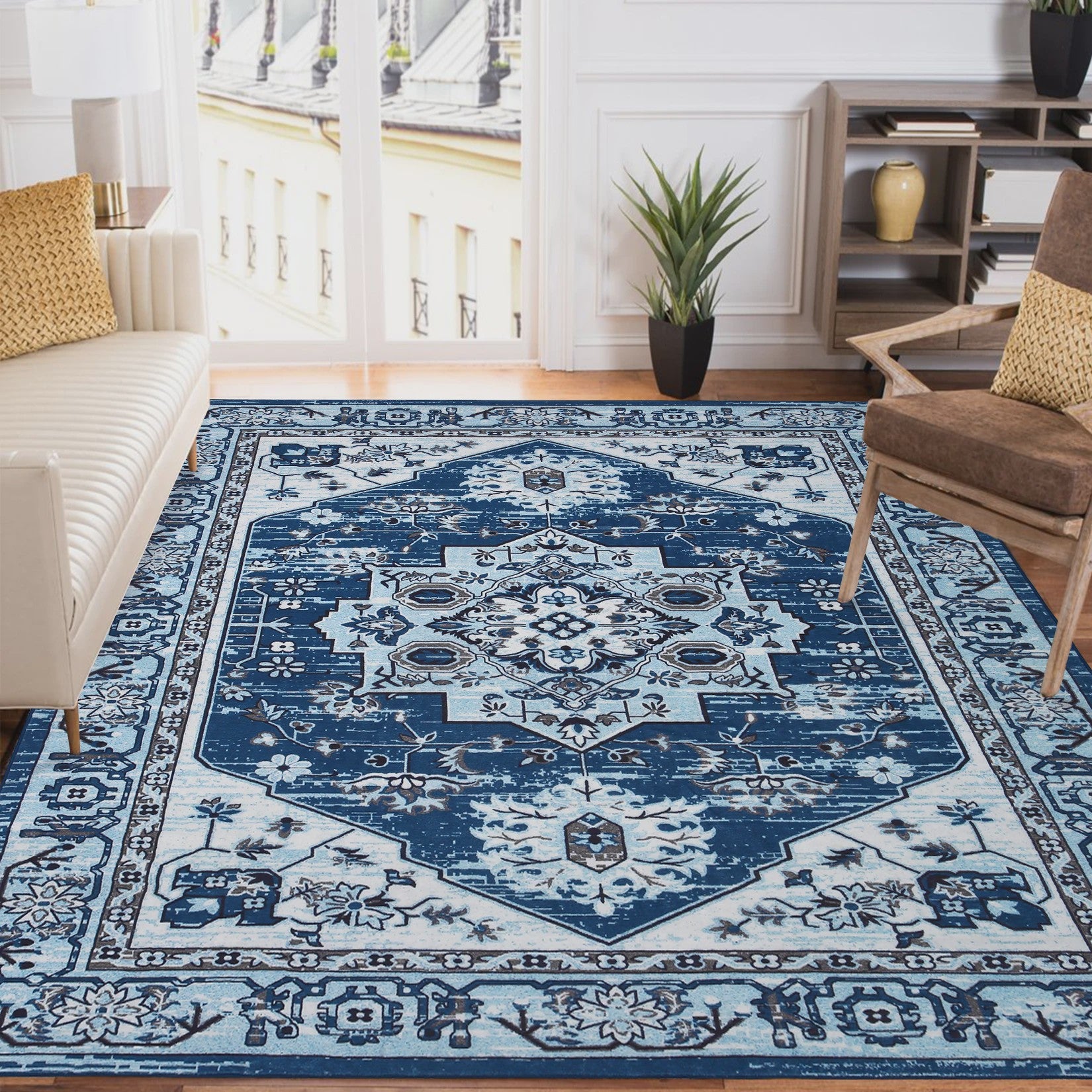 Wasbare Vintage Vloerkleed met Perzisch Design - Antislip & Laagpolig