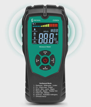 ERICKHILL EWM04 Vochtmeter Hout en Muur - Non-invasieve Digitale Vochtdetector met LCD