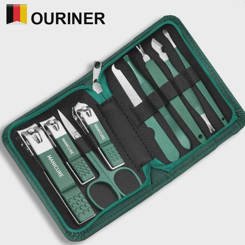 Professionele Manicure & Pedicure Set (9 Delig) - Roestvrij Staal met Reis Etui