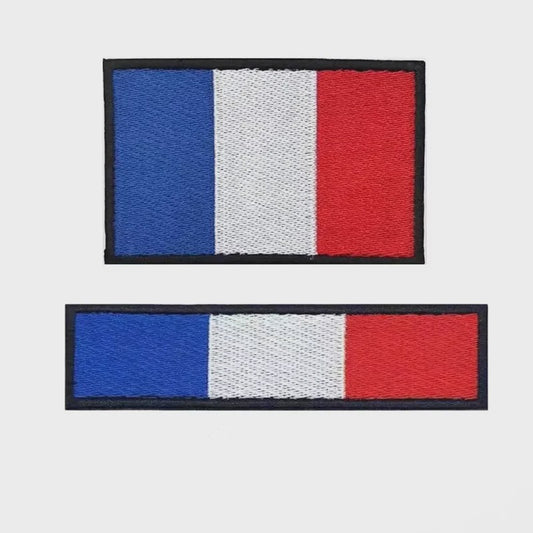 Franse Vlag Patches met Klittenband - Geborduurd Embleem