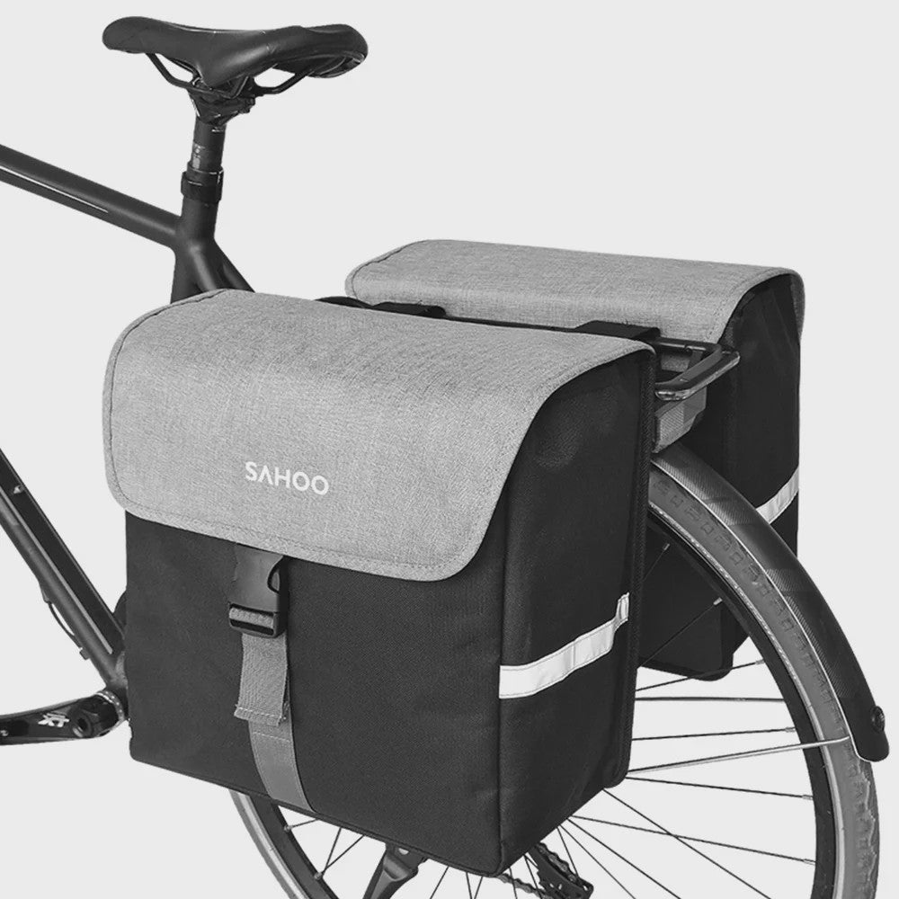 SAHOO Fietstas Dubbel 40L - Grote Capaciteit Achterdrager Fietstas voor Fietsen, Reizen & Woon-Werkverkeer