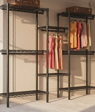 Zwaar Metalen Kledingrek Staand - Modulaire Kast Organizer 3x3 Matrix - Draagbare Garderobe