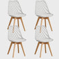 Moderne Eetkamerstoelen Set (4/6 stuks) - Mesh Rug, Houten Poten & Gestoffeerde Zitting