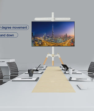 Vrijstaande TV Standaard Tripod voor 32-65 inch Schermen | Kantelbaar & In Hoogte Verstelbaar | Wit