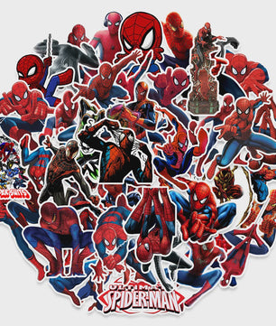 50x Spiderman Stickers - Waterdicht PVC voor Koffer, Laptop, Fiets & Cadeau