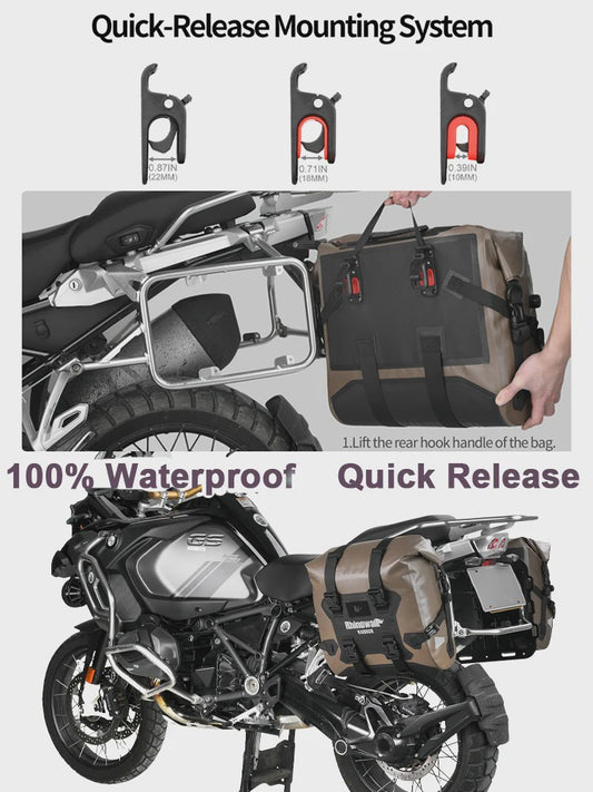 Waterdichte Motor Zijkoffers (24L/48L) - Snelmontage & Universeel