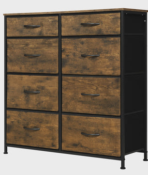 Ladekast Sideboard met 8 Stoffen Lades - Industriële Stijl - Woonkamer, Slaapkamer, Hal