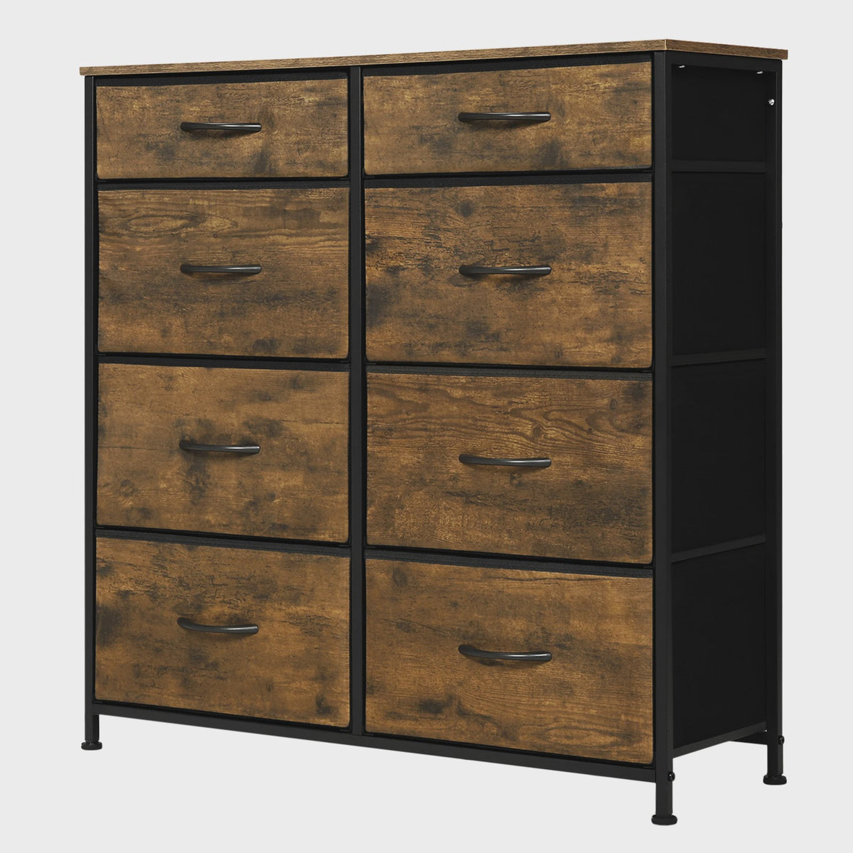 Ladekast Sideboard met 8 Stoffen Lades - Industriële Stijl - Woonkamer, Slaapkamer, Hal