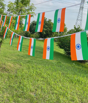 Vlaggenlijn India - 20 Stuks Vlaggetjes 14x21cm - Feestelijke Decoratie