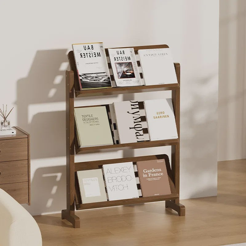 Stijlvolle Houten Boekenkast - Ultradun Magazine & Krantenrek voor Woonkamer of Kantoor