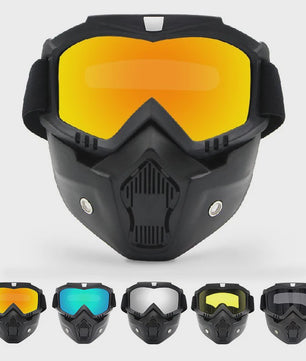 Motorcross Bril met Afneembaar Ademend Masker - Stof- en Impactbestendig
