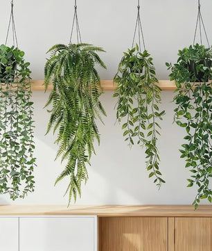 4x Kunst Hangplanten - Faux Eucalyptus & Klimop - UV-Bestendig Plastic voor Buiten & Binnen Decoratie