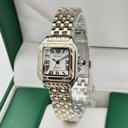 Luxe Gouden Roestvrij Staal Dameshorloge - Elegant Zakelijk Mode Accessoire