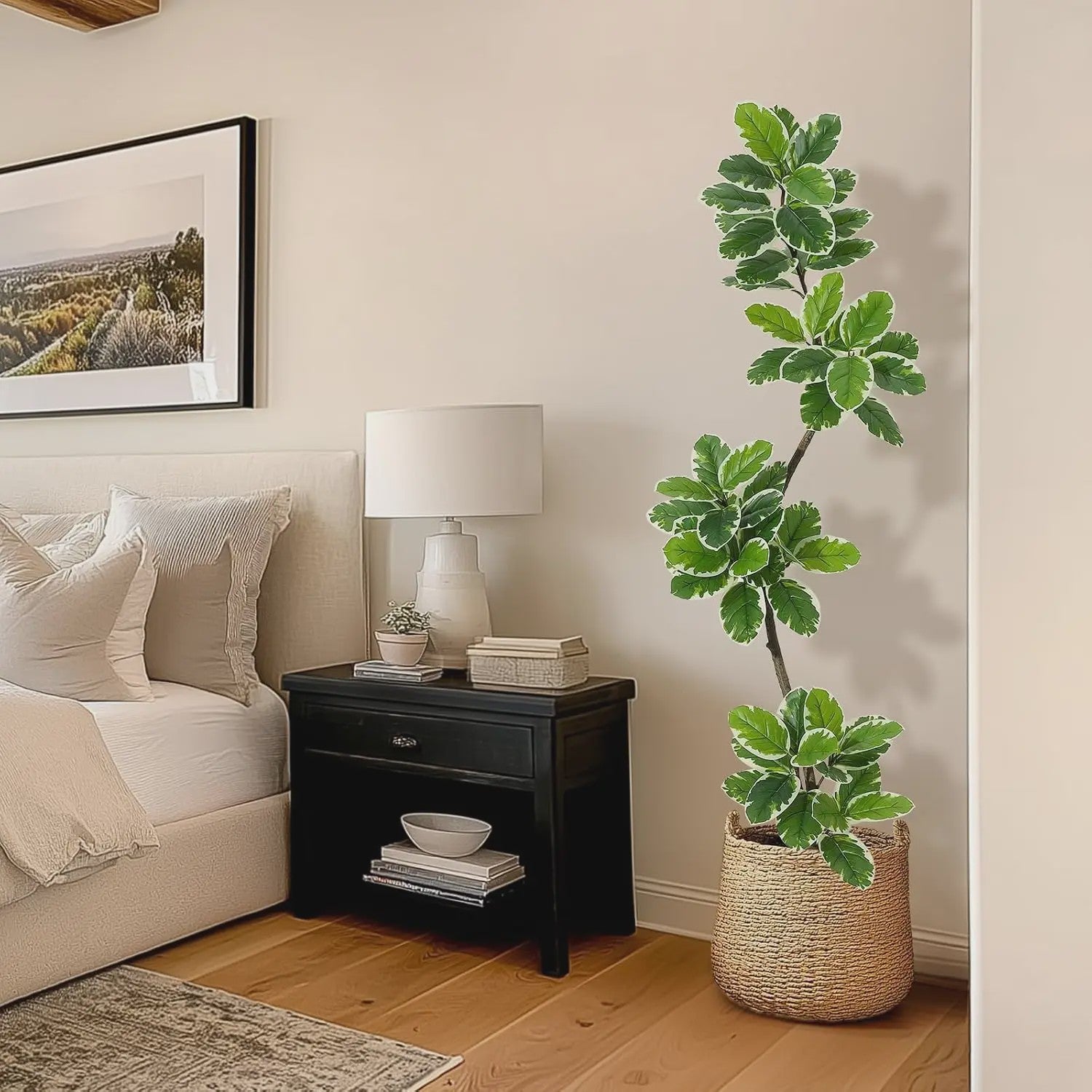 Realistische Kunstplant Ficus Lyrata (Fiddle Leaf Fig) - 180cm - Met Pot en Mos