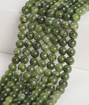 Natuursteen Zuidelijke Jade Kralen - Donker Groen, Rond, 4-10mm - Voor Sieraden Maken