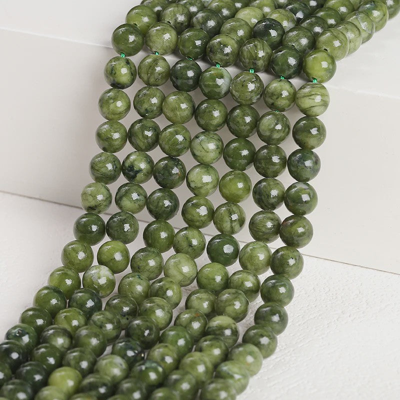 Natuursteen Zuidelijke Jade Kralen - Donker Groen, Rond, 4-10mm - Voor Sieraden Maken