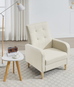 Moderne Lounge Fauteuil met Armleuningen en Massief Houten Poten - Comfortabel en Stijlvol