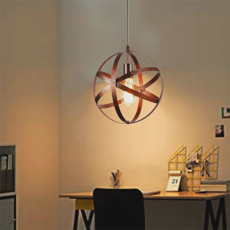 Industriële Metalen Hanglamp - Sfeervolle Bolvormige Kooi Lamp met E27 Fitting