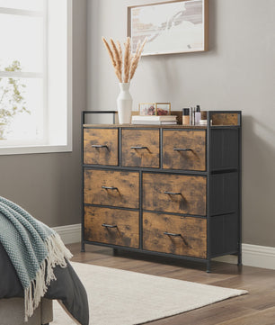 Industrieel Dressoir met 7 Lades en Metalen Frame - Rustiek Houtdesign