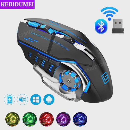 Oplaadbare Gaming Muis: Dual Mode Bluetooth 5.2 & 2.4G Wireless, 3600 DPI