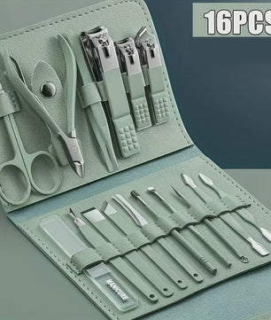 Professionele 16-delige Manicure & Pedicure Set met Reisetui