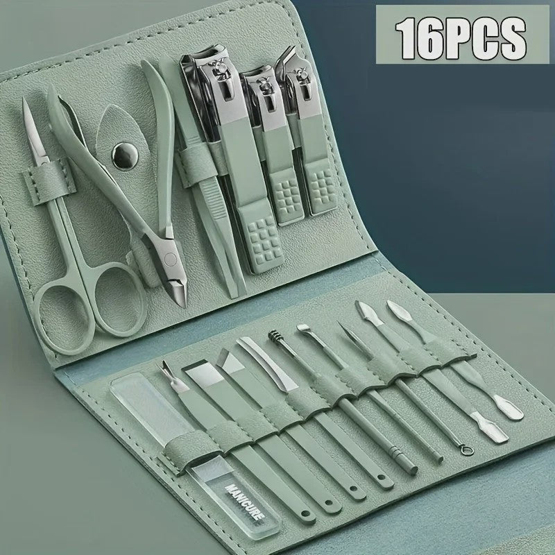 Professionele 16-delige Manicure & Pedicure Set met Reisetui