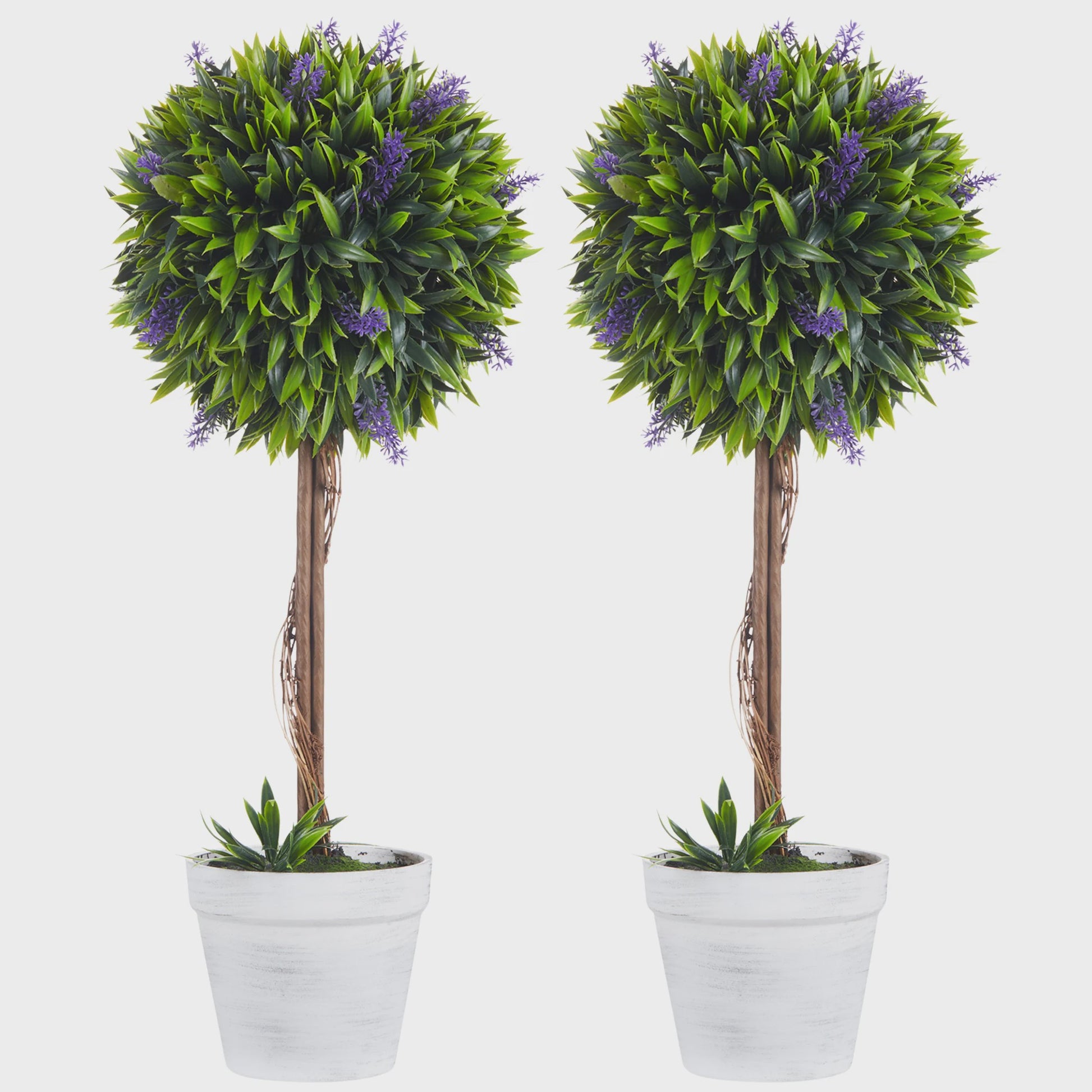 Set van 2 Kunstplanten met Lavendel - 60 cm Hoog - Inclusief Pot