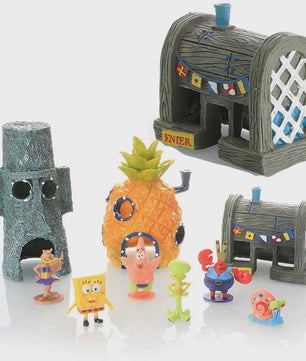 SpongeBob Actiefiguren & Aquarium Decoratie Set - Kinderfeest Cadeau