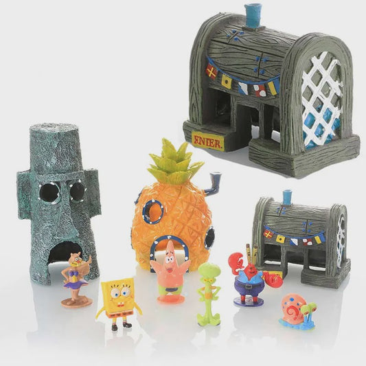 SpongeBob Actiefiguren & Aquarium Decoratie Set - Kinderfeest Cadeau