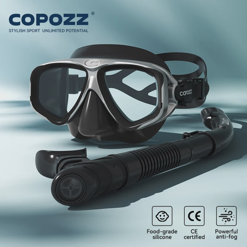 COPOZZ Professioneel Duikmasker & Snorkelset - Anti-condens, Gehard Glas
