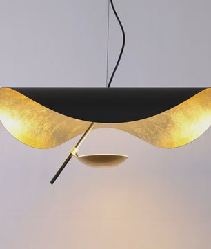 Moderne Lotusblad Hanglamp - LED, Metaal, Goud & Zwart/Wit