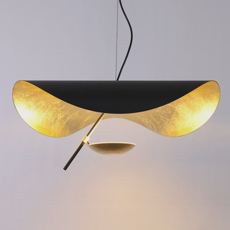 Moderne Lotusblad Hanglamp - LED, Metaal, Goud & Zwart/Wit