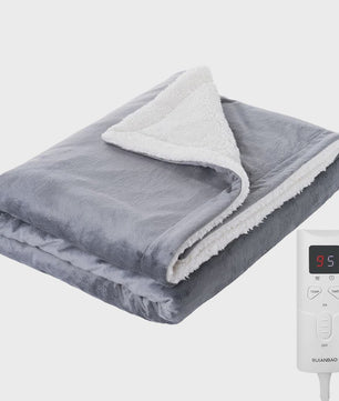 Luxe Elektrische Deken Plaid - 9 Warmtestanden & Timer - Wasbaar - Flanel & Sherpa