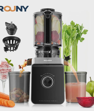 ROUNY Slow Juicer - Krachtige Cold Press Sapcentrifuge, Filter-Vrij & Makkelijk Reinigbaar