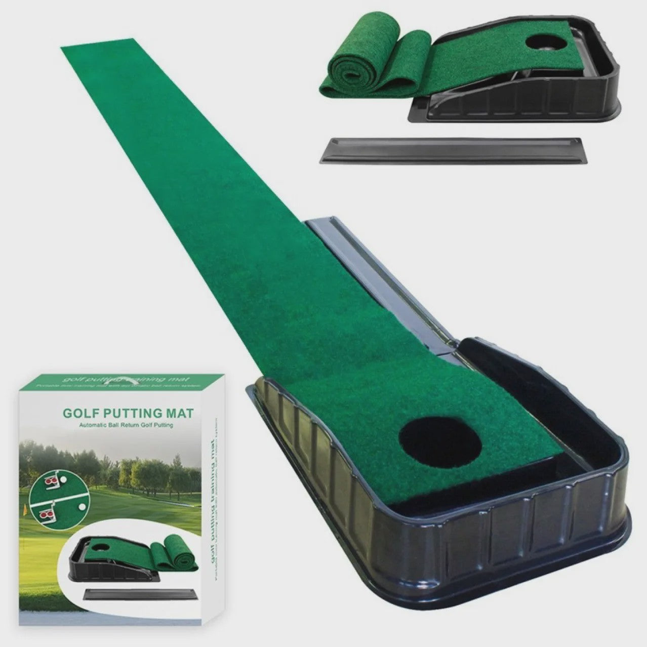 Golf Putting Mat met Automatische Bal Retour - Oefen je Putt Slag Thuis