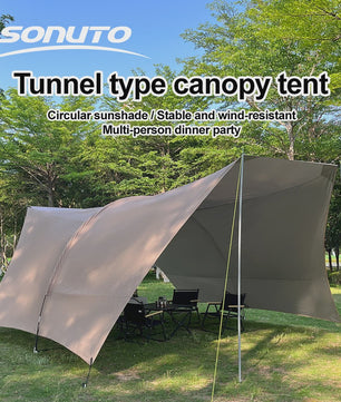 Ruime Camping Tent 22m² Zon- en Regenbescherming voor 8-10 Personen
