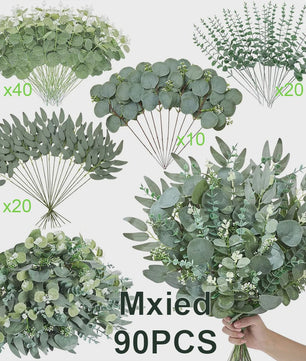 Kunstmatige Eucalyptus Takken & Bladeren Mix (50/90 Stuks) - Bloemstukken & Decoratie