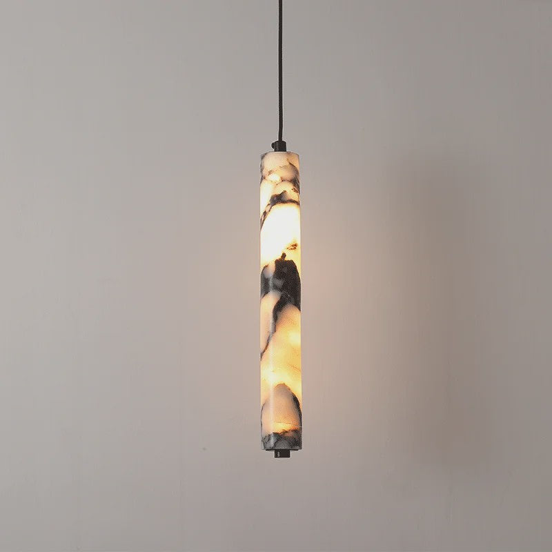 Luxe Cilinder Hanglamp Natuursteen - Sfeervolle LED Verlichting voor Woonkamer & Slaapkamer